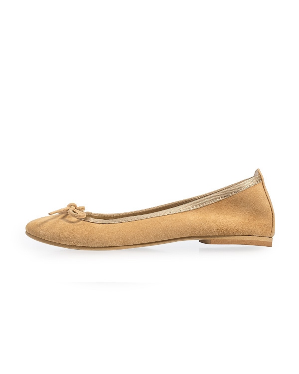 ベージュ Leather Ballerina