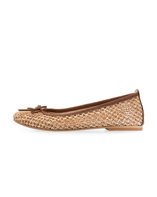ベージュ Raffia Ballerina