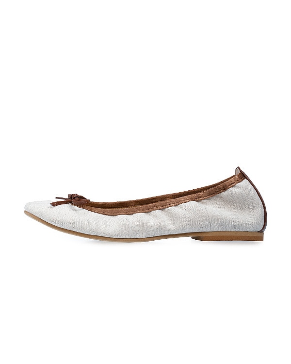 ブラウン 【送料無料】Canvas Ballerina