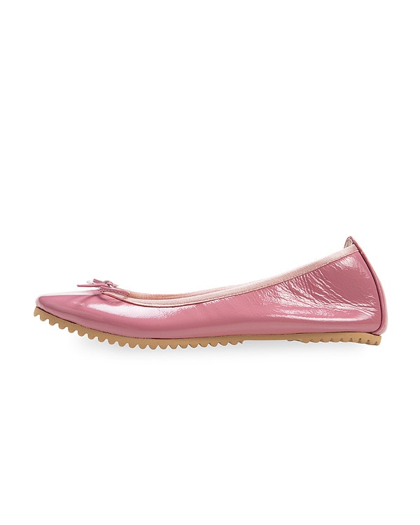 ピンク 【送料無料】Enamel Leather Ballerina