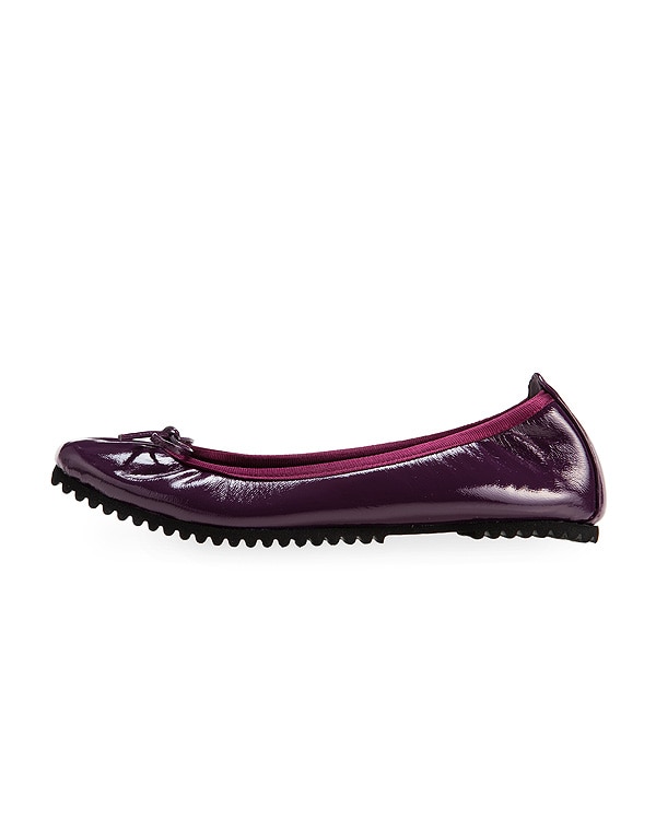 パープル 【送料無料】Enamel Leather Ballerina