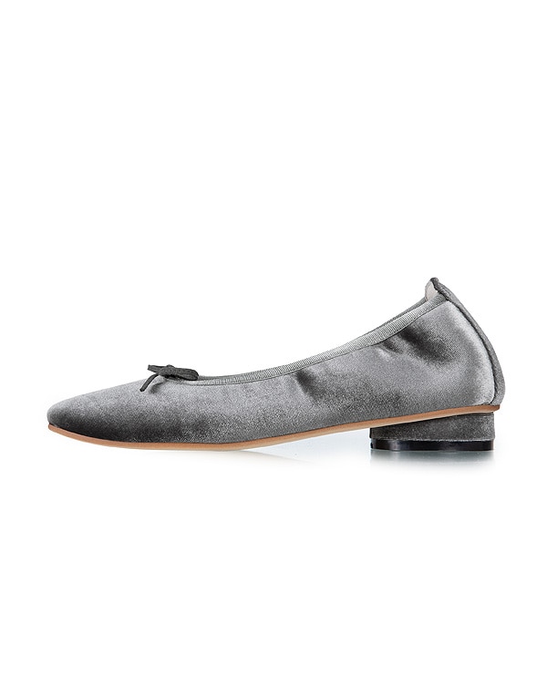 グレー 【送料無料】Low Heel Ballerina