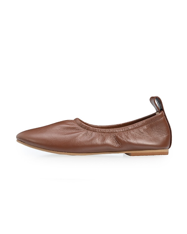 ブラウン Soft Leather Ballerina