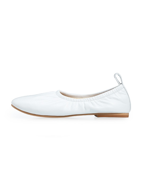ホワイト Soft Leather Ballerina