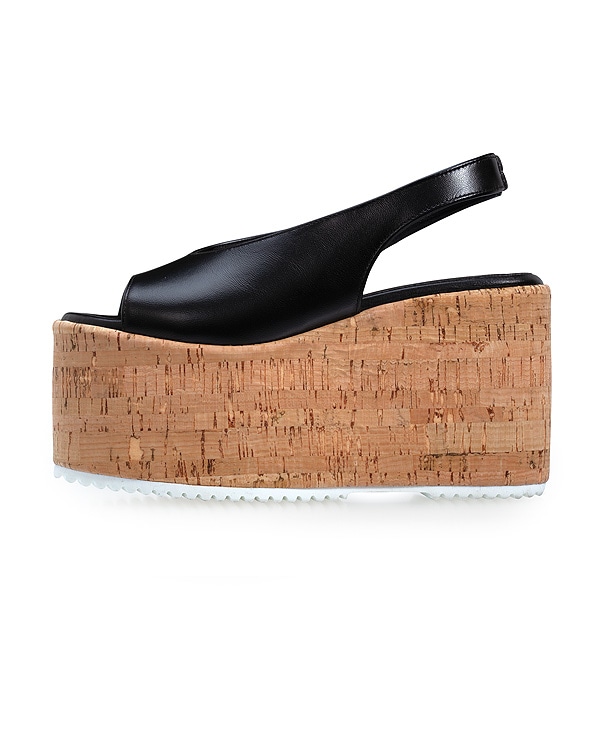 ブラック Platform Slingback