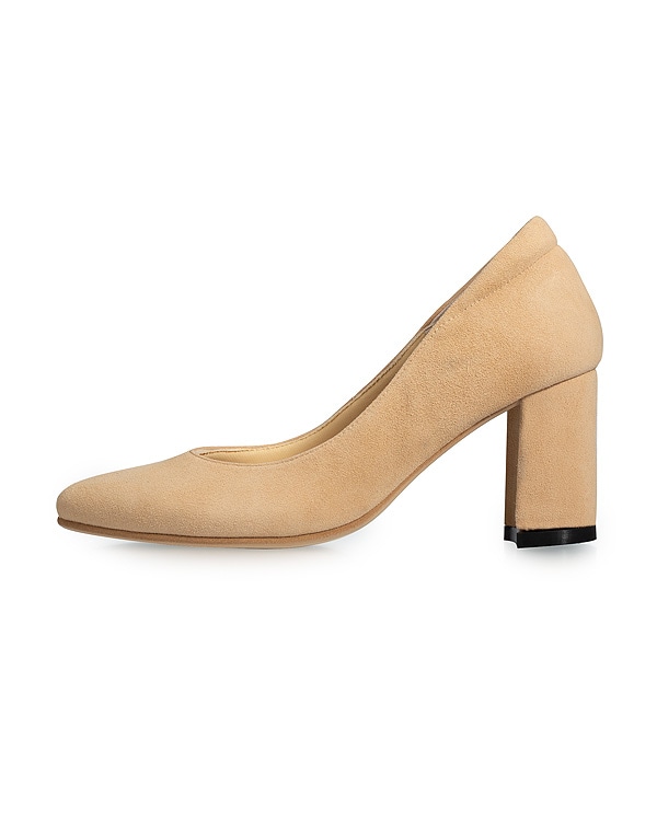 ベージュスエード Plain Pumps