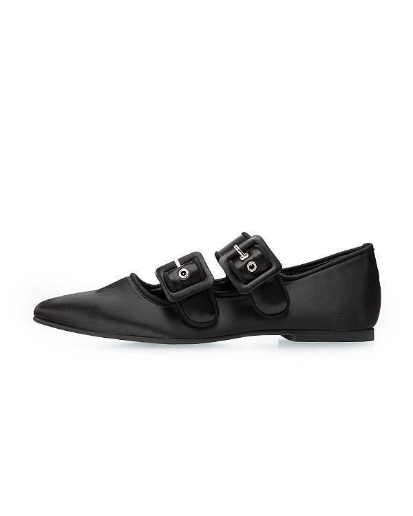 ブラック 【NEW】Double Belt Square Pumps